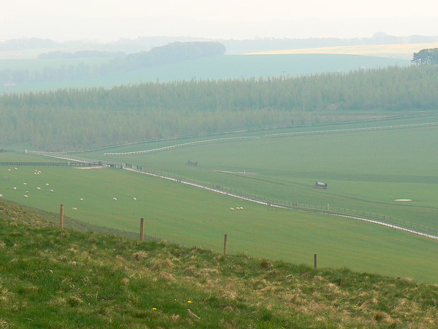 File:Barbury point to point course from Barbury Castle, Swindon - geograph.org.uk - 407149.jpg