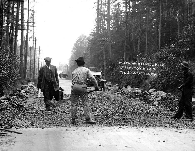File:Bothell Road showing entire width of road destroyed during construction in order to receive another coat of Warrenite (INDOCC 285).jpg