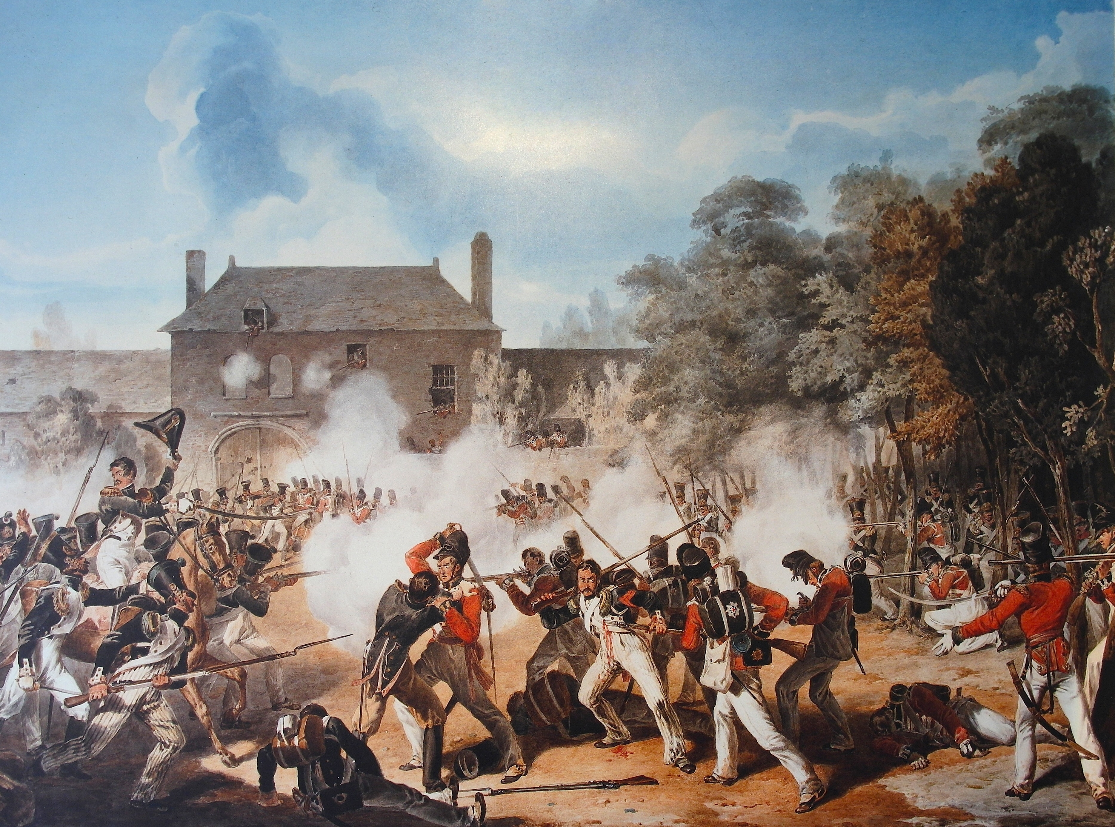 File Castle Of Hougoumont During The Battle Of Waterloo Jpg Wikimedia Commons - images of roblox castle battles