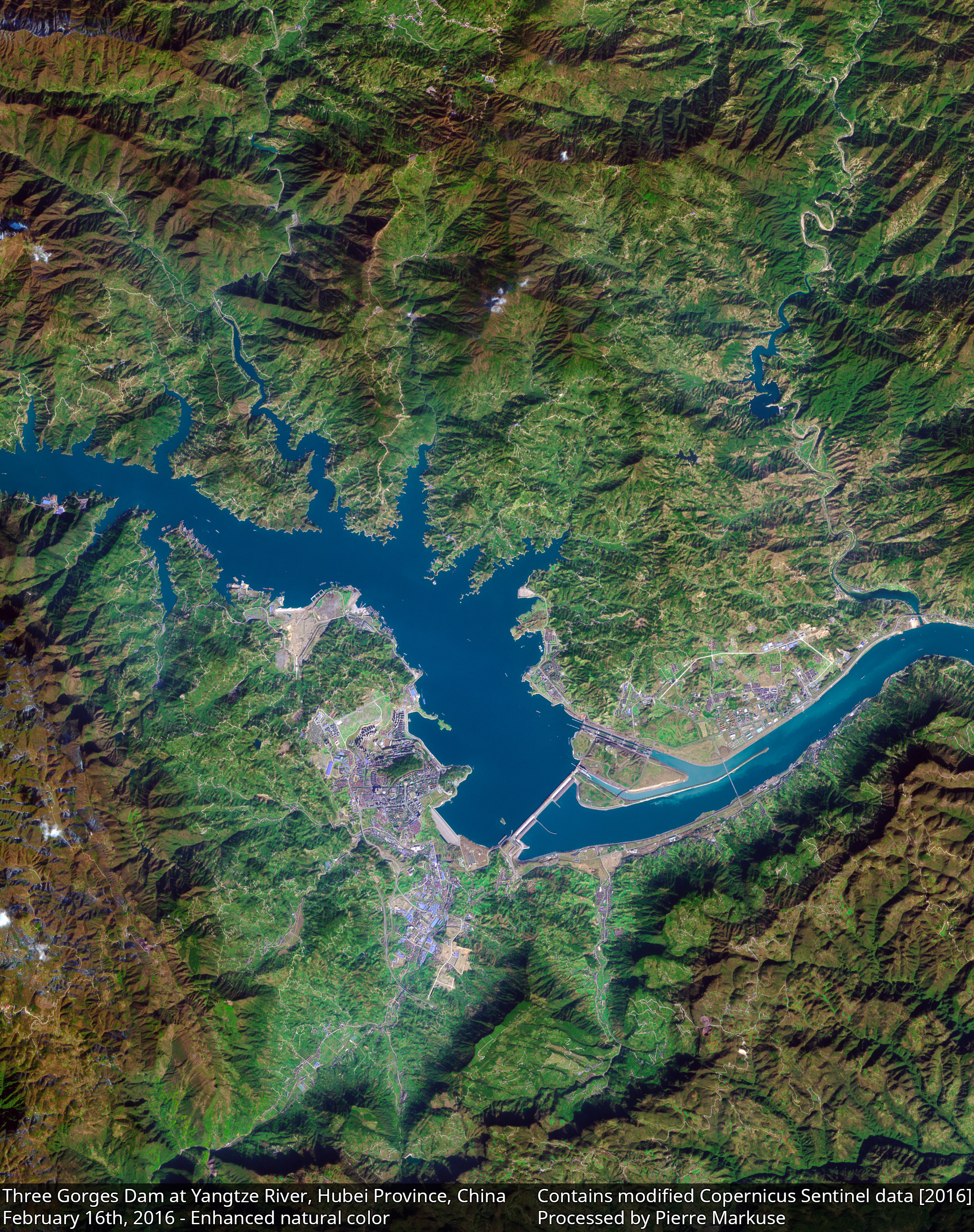 three gorges dam from space