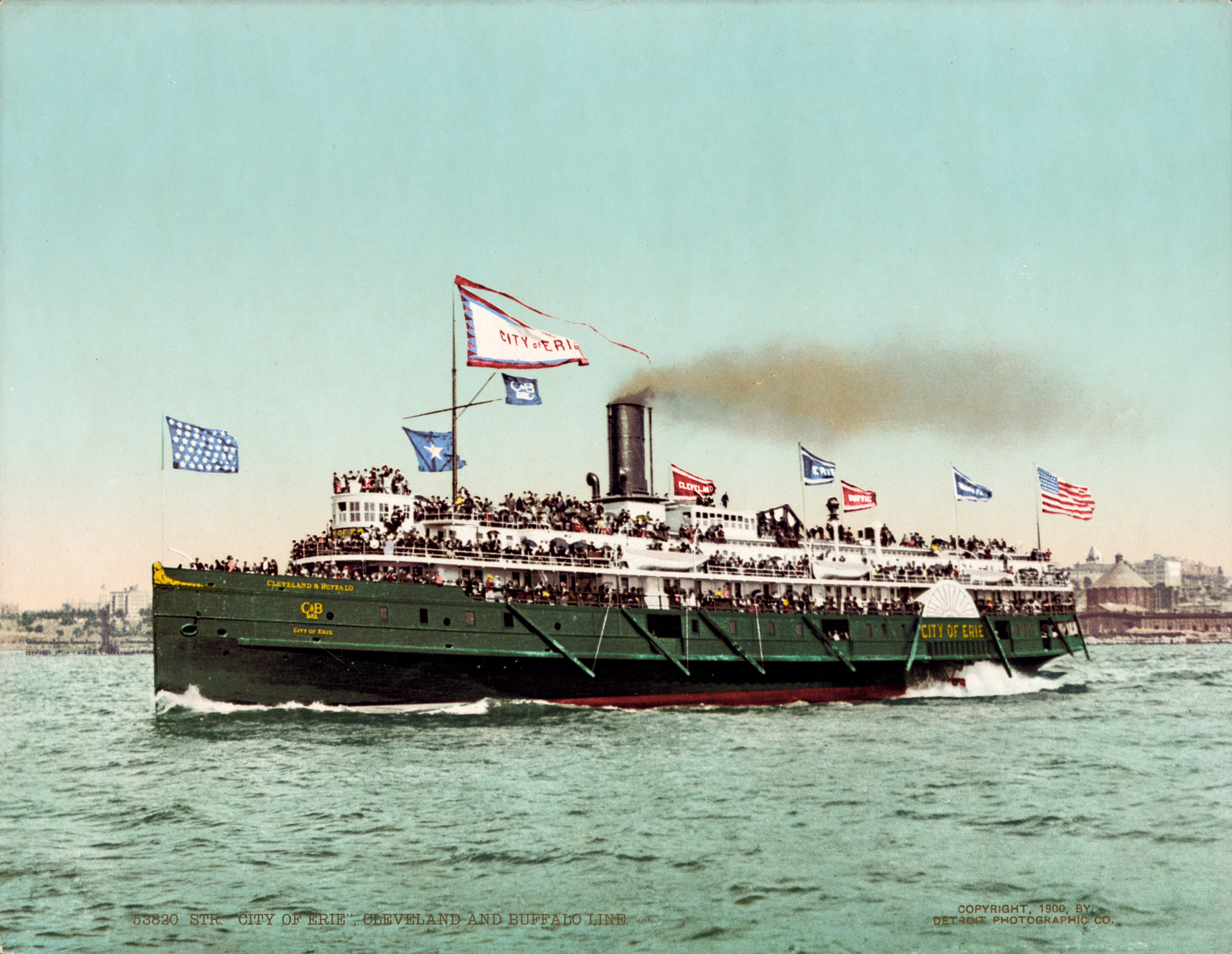 HistoricalFindings Photo: Steamer,City of Cleveland,Boats,Ships,Detroit &  Cleveland Navigation Co,c1908
