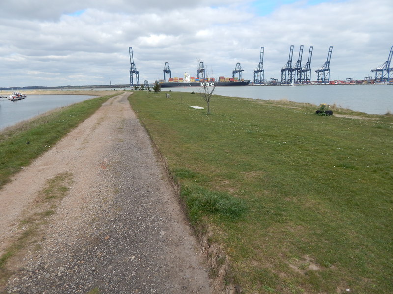 Stour and Orwell Walk, looking towards the Port of Felixstowe - geograph.org.uk - 3966579