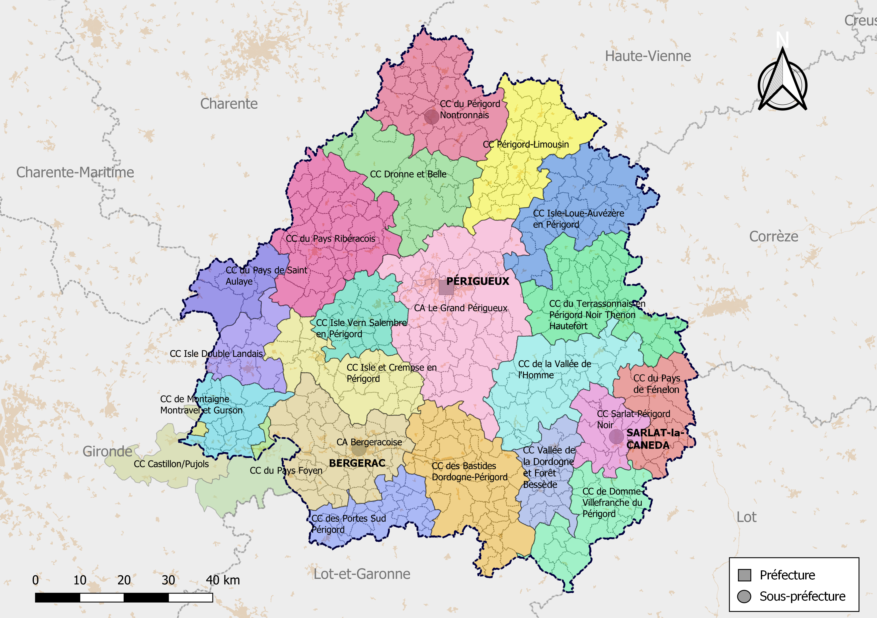 carte de la dordogne avec les communes Liste des intercommunalités de la Dordogne — Wikipédia