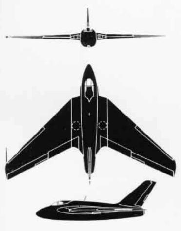 De Havilland DH.108 Swallow (VW120) drawings 1949