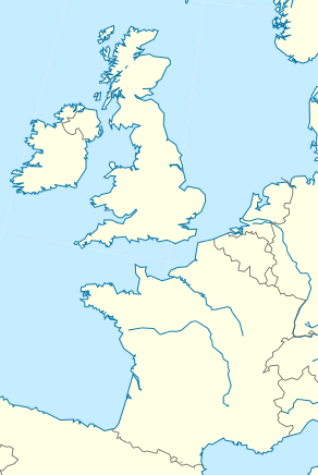 Mapa de localização: França e Ilhas Britânicas
