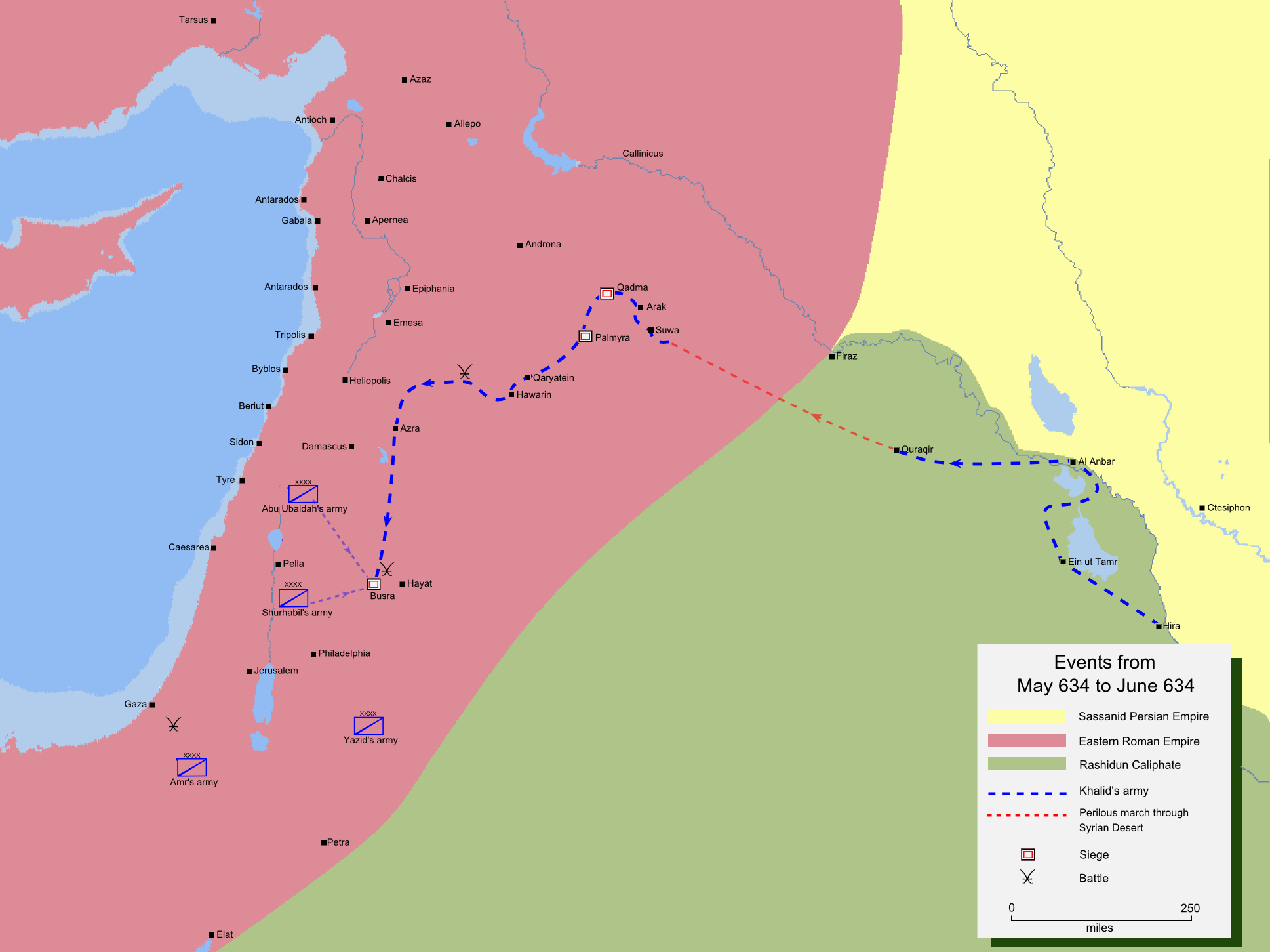 Muslim invasion of Khalid ibn al-Walid in Syria