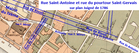 Rue François-Miron, situation sur plan de 1786.