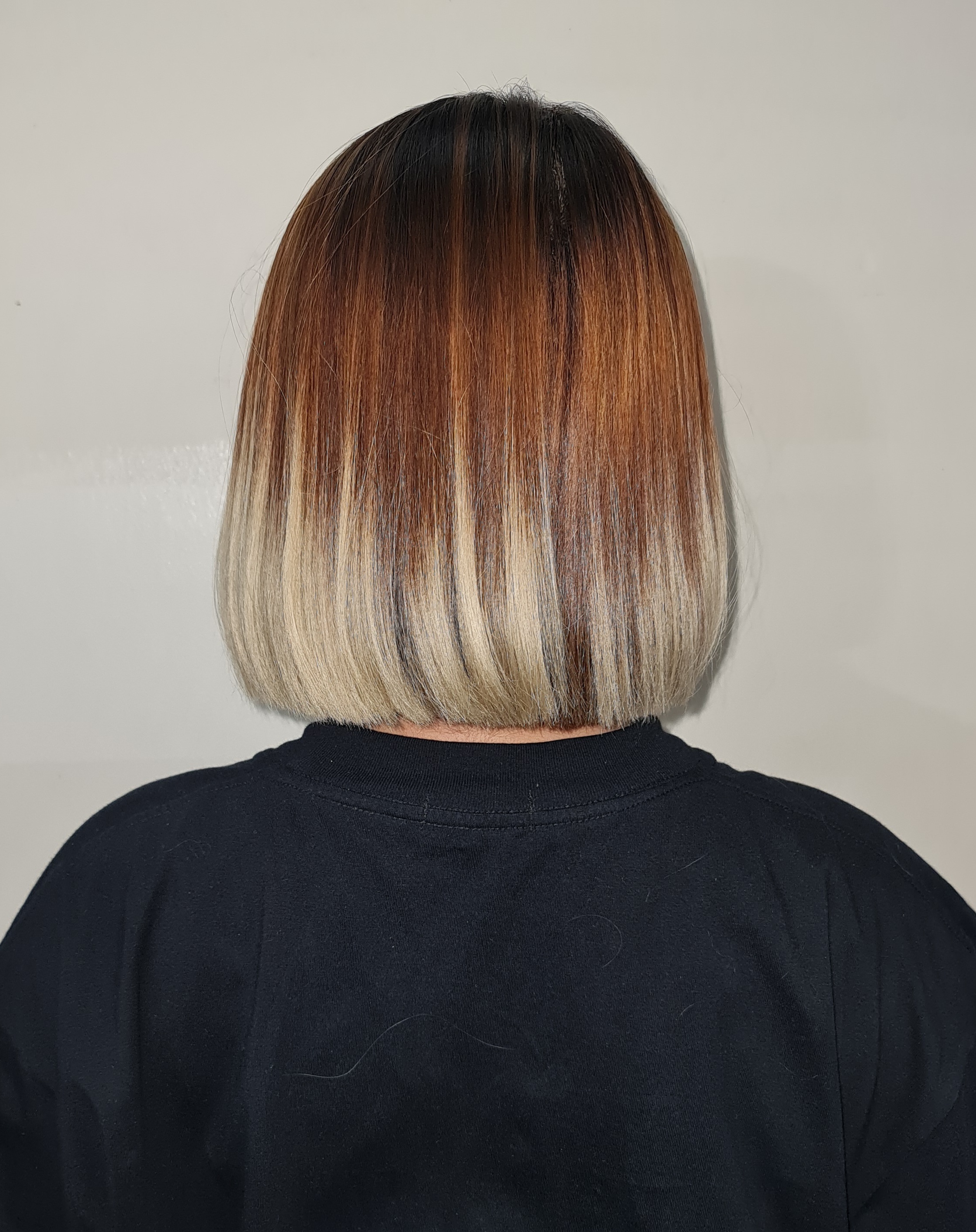 asymmetrical bob with choppy bangs