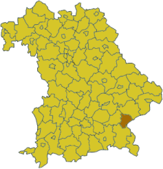 Landkreis Altöttings läge i Bayern
