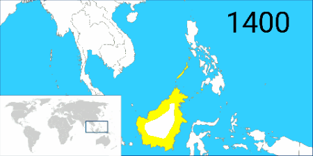 Brunei territorial losses from 1400 to 1890