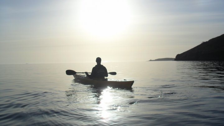 Kayakers view of Lake Coniston Cumbria