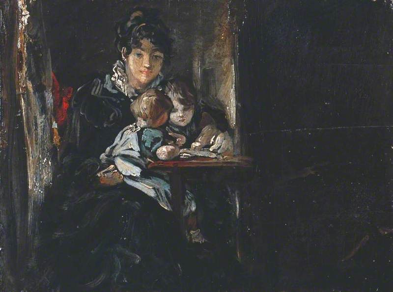File:John Constable (1776-1837) - Maria Constable with Two of her Children. Verso, Copy after Teniers - T03903 - Tate.jpg