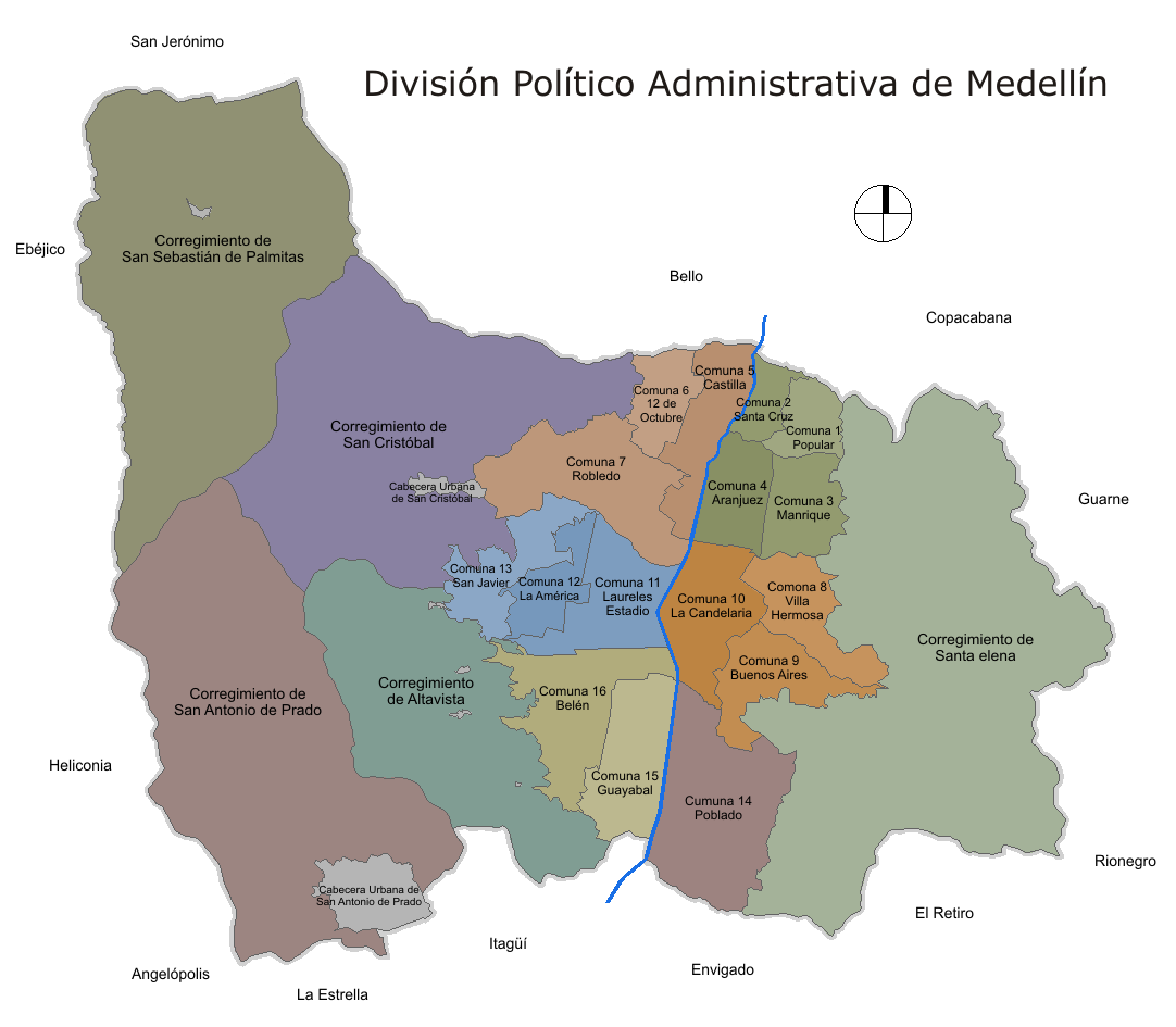 Filemapa Division Politico Administrativa De Medellinpng Wikimedia