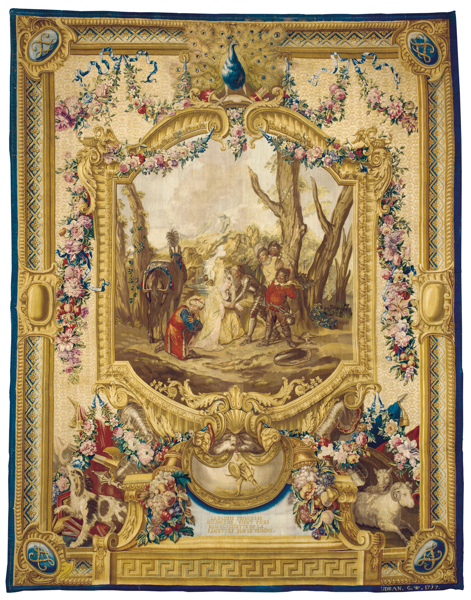 International studio. CourtesyDemoUeGalleries A ROYAL GOBELIN WOVEN FOR  LOUIS XV. It is a curious coincidence that the head-dresses of the  aborigines are woven in red, white and blue, thus quaintlyanticipating the
