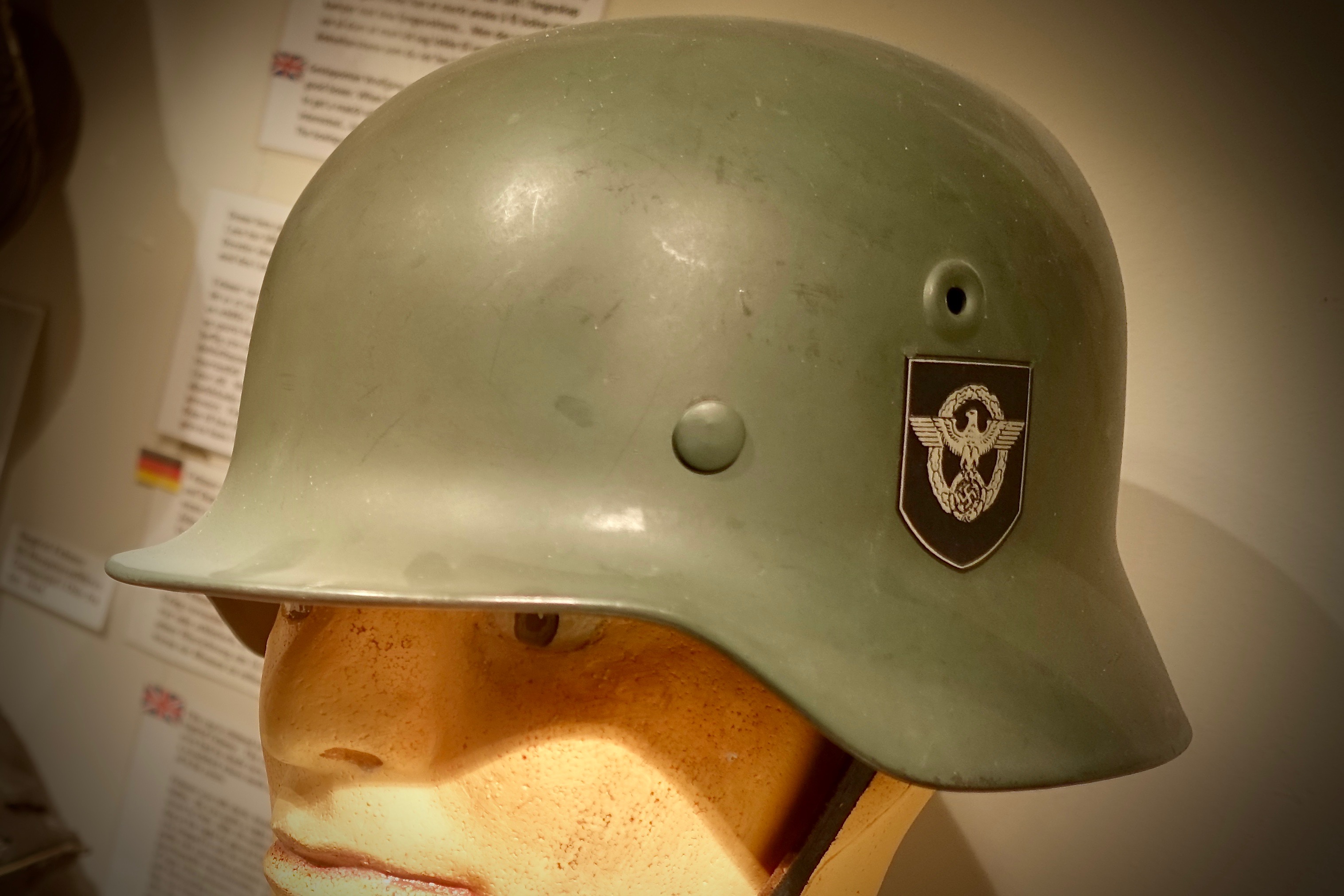 File Ww2 German Ordnungspolizei Stahlhelm Orpo National Police Emblem On Helmet Decal Tysk Ss Gendarm Politi Lofoten Krigsminnemuseum Norway 2019 05 08 Dsc00187 Cropped Focused Jpg Wikimedia Commons