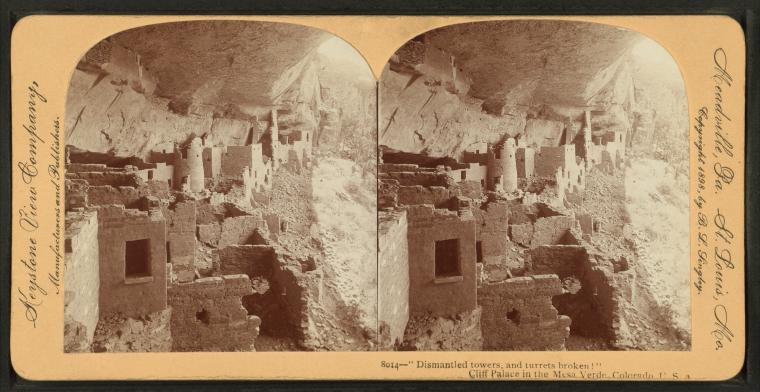 File:"Dismantled towers, and turrets broken!" - Cliff Palace in the Mesa Verde, Colorado, U.S.A, from Robert N. Dennis collection of stereoscopic views.jpg