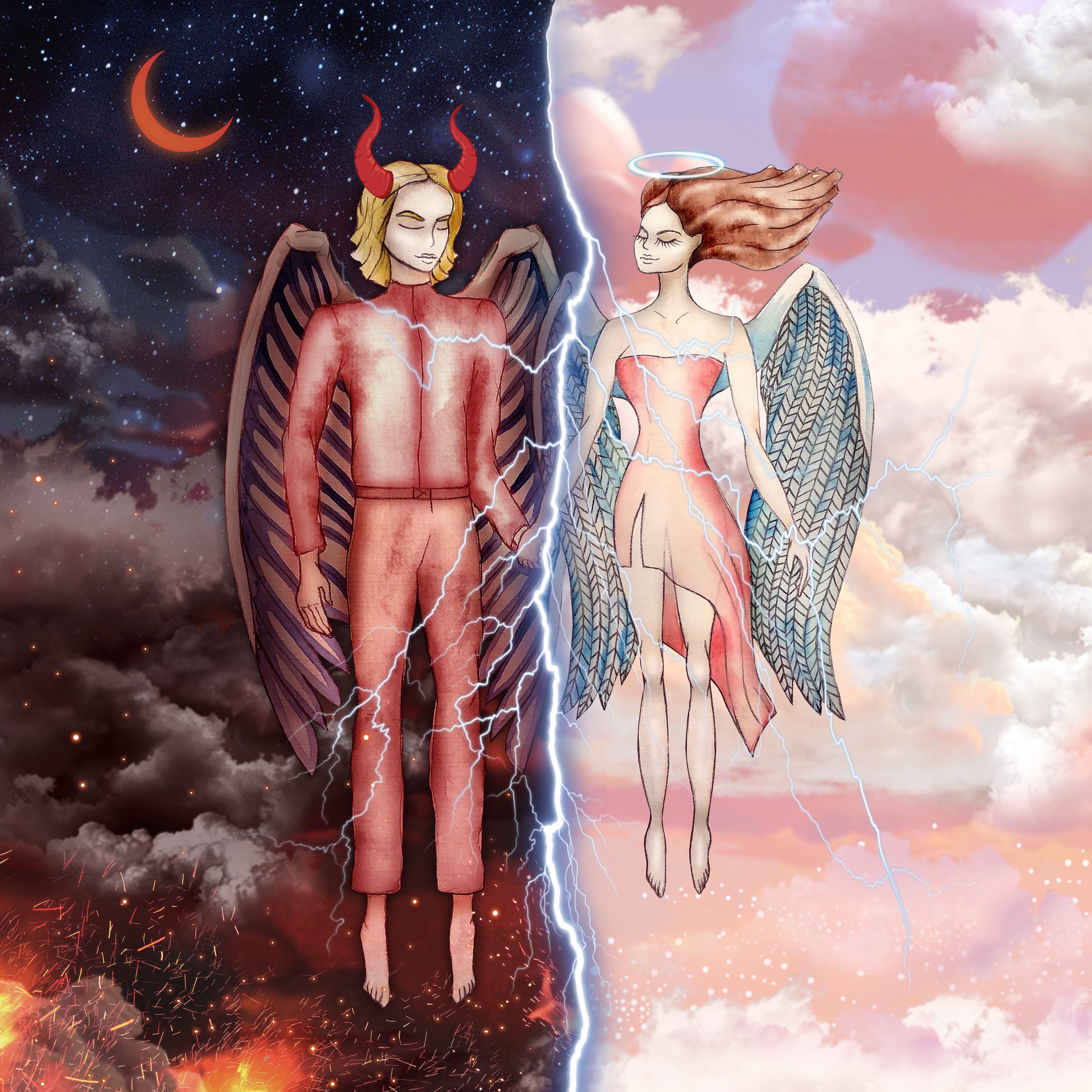 Angels and demons watercolor.jpg. 