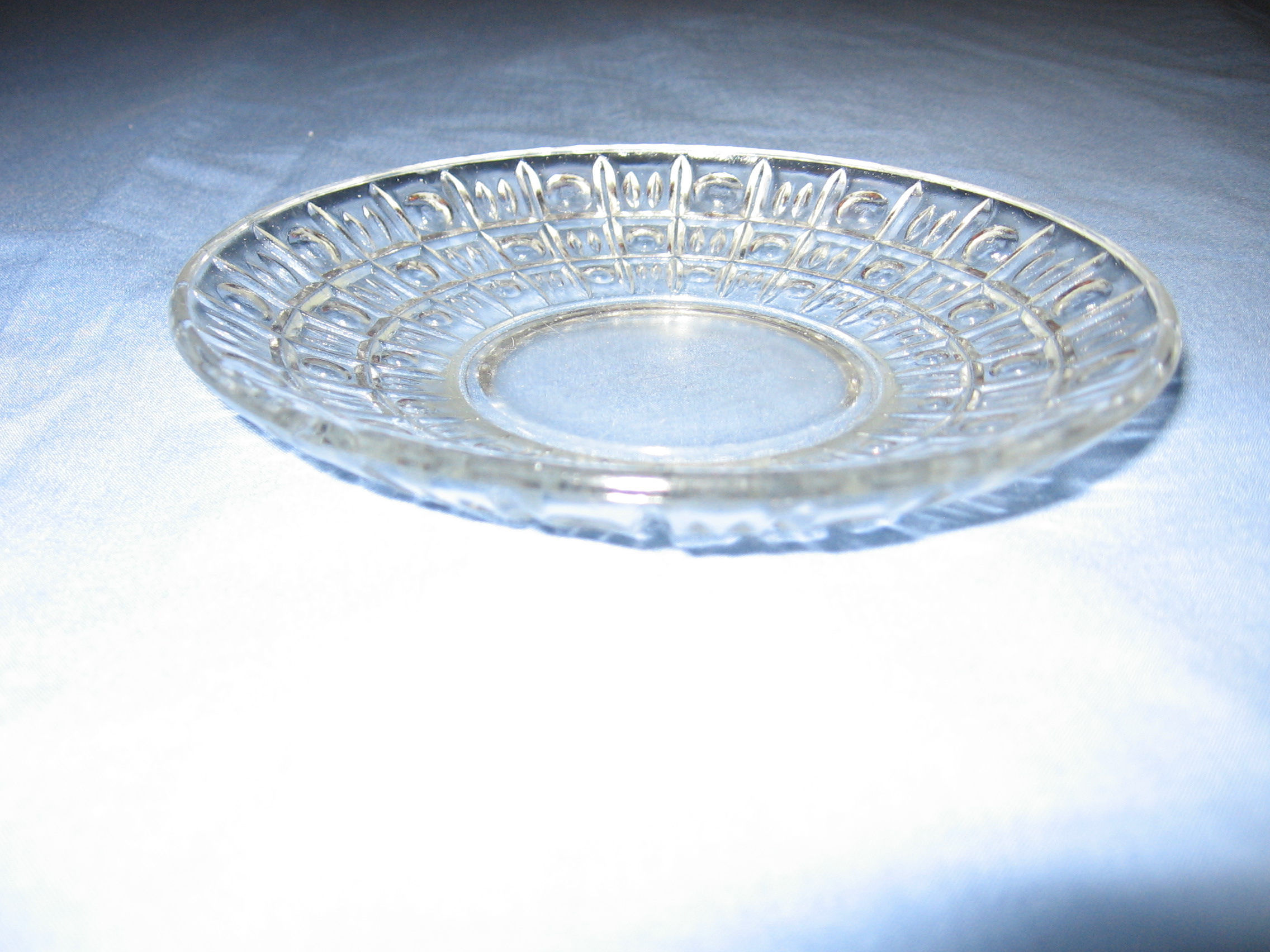 Clear depression glass cake plate