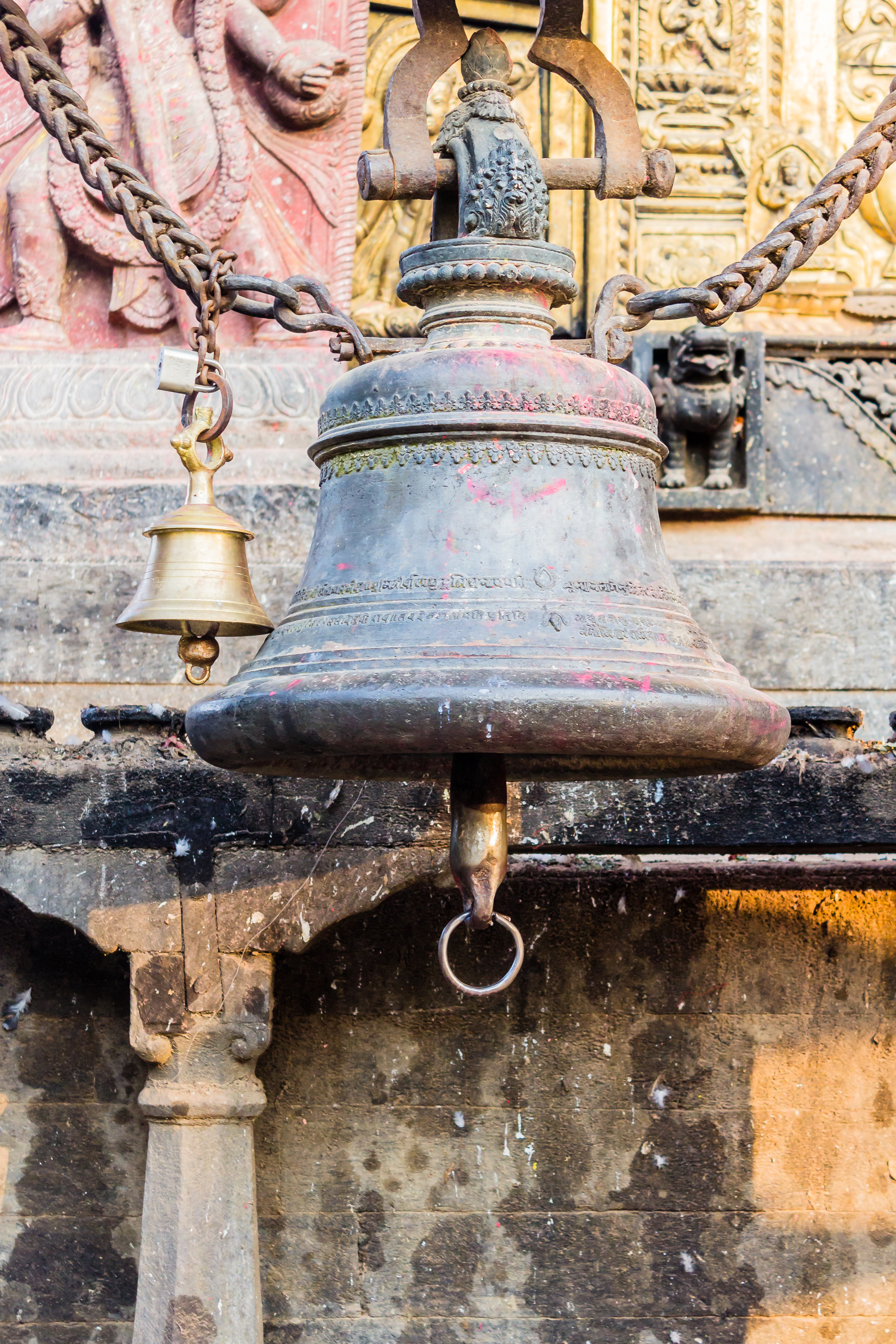 In Hinduism, Bells are Generally Hung at the Temple Dome in Front of the  Garbhagriha. Generally, Devotees Ring the Bell while Ente Stock Photo -  Image of metal, respect: 115559064