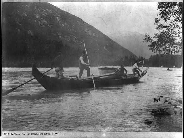 File:Indians poling canoe up Dyea River LCCN2016653515.jpg