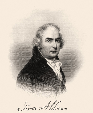 Engraving of Ira Allen, c. 1810