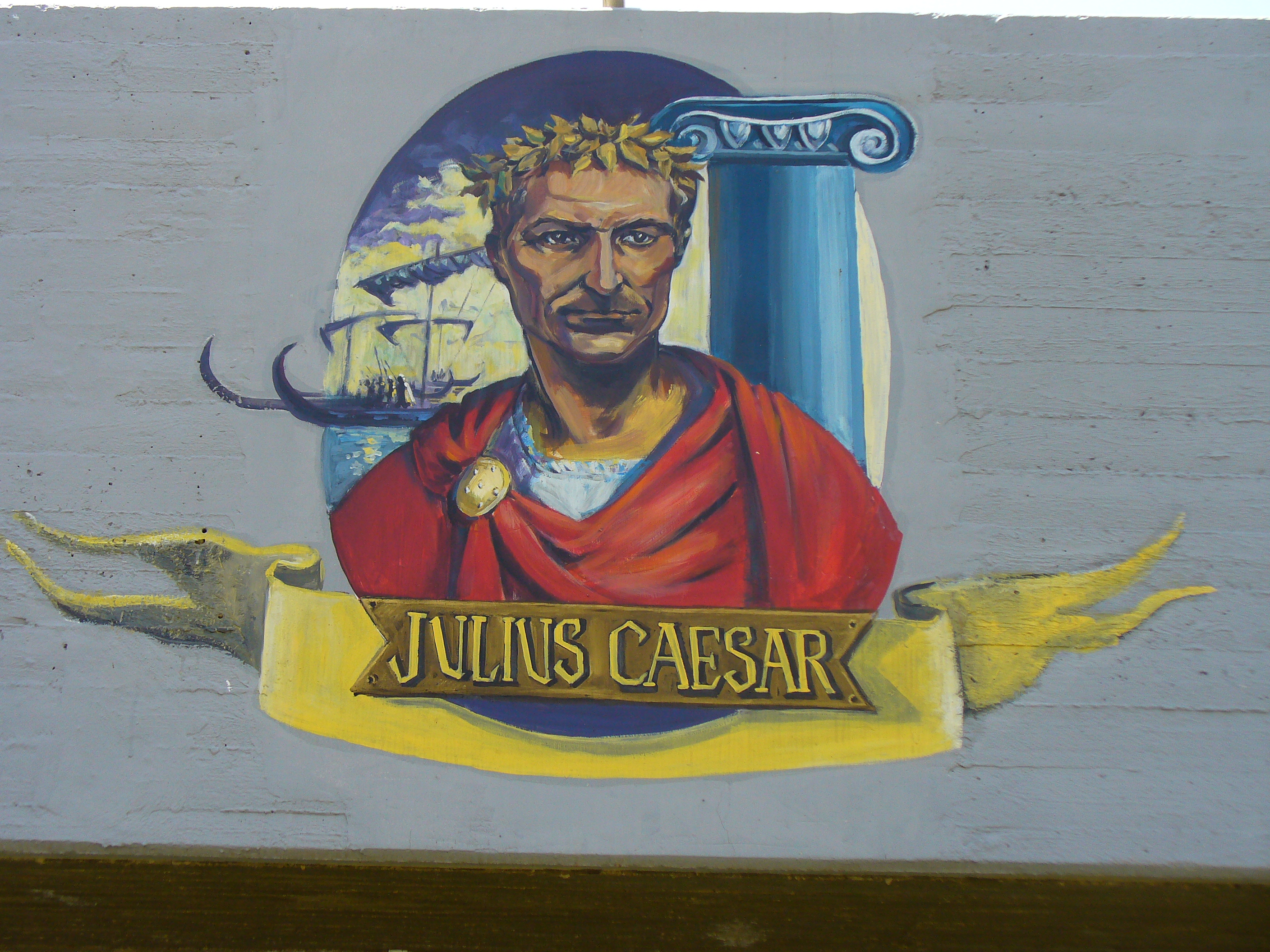 File Julius Caesar Wall Painting In Acre Israel Jpg Wikimedia Commons