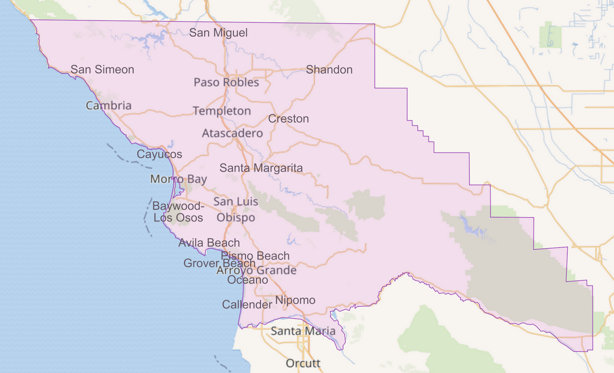 San Luis Obispo County Travel Map.png. w:en:Creative Commons. 
