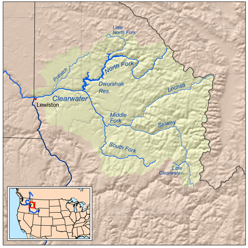 Clearwater River drainage Clearwateridrivermap.png