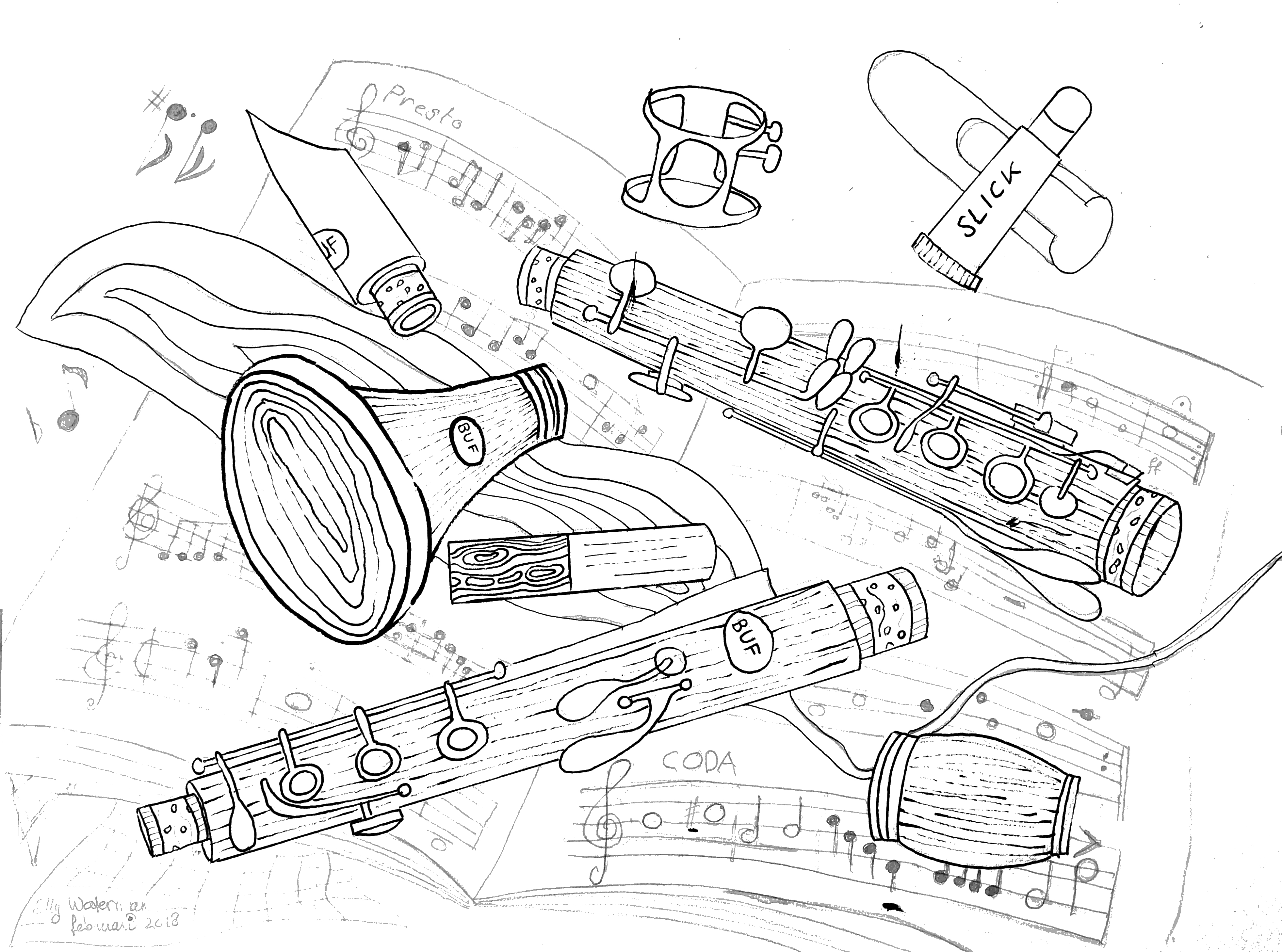 clarinet drawing