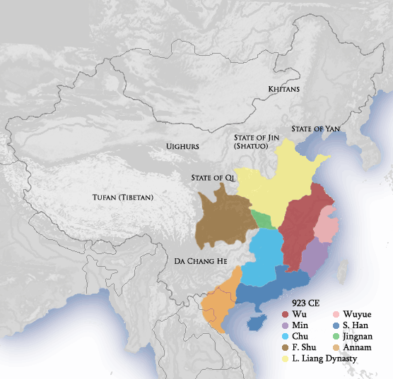 Talaksan:Five Dynasties Ten Kingdoms 923 CE.png