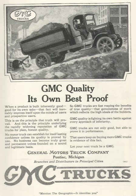 Die Geschichte der deutschen Nutzfahrzeugindustrie von 1895 bis 1945 GMCTrucks1919Ad