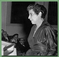 Photo of Hannah Arendt lecturing in Germany, 1955