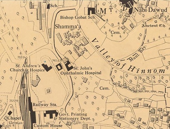 File:Ketef Hinnom (just south of St Andrew's church) -Jerusalem- Reproduced & printed by Survey of Palestine-south-east-sheet (cropped).jpg