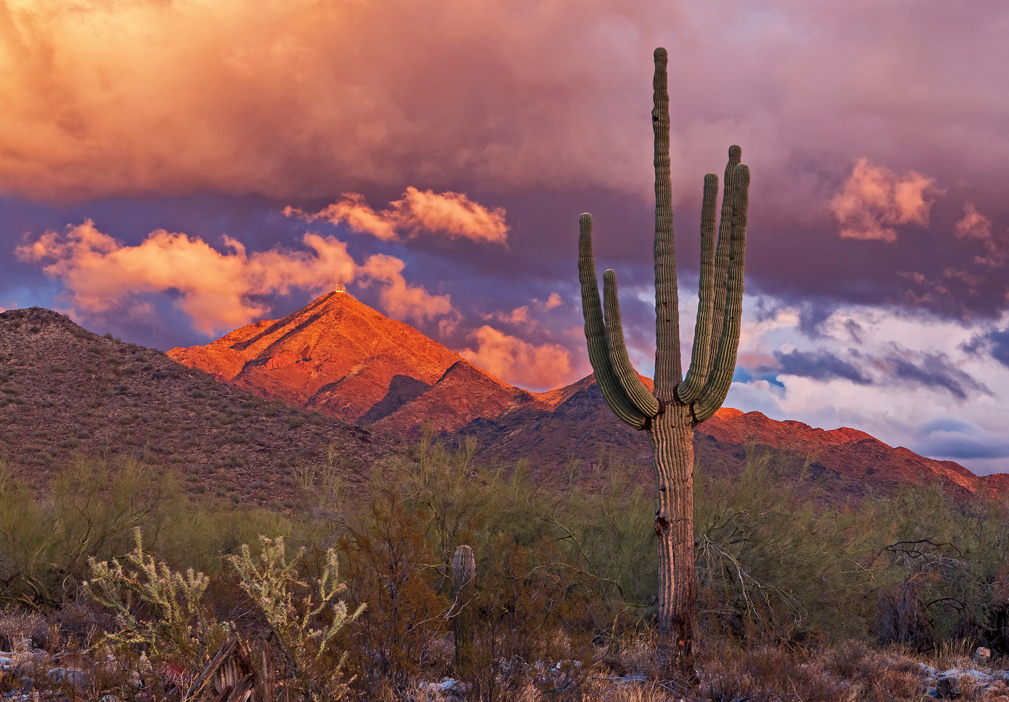 mountains at dusk