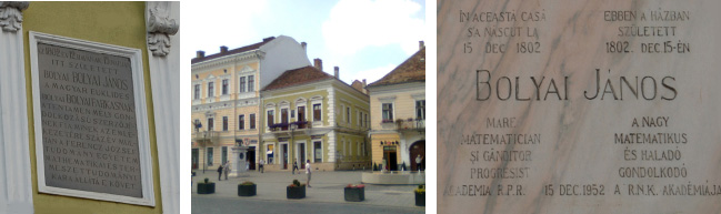 Мемориальная доска Яноша Больяи - Cluj.JPG