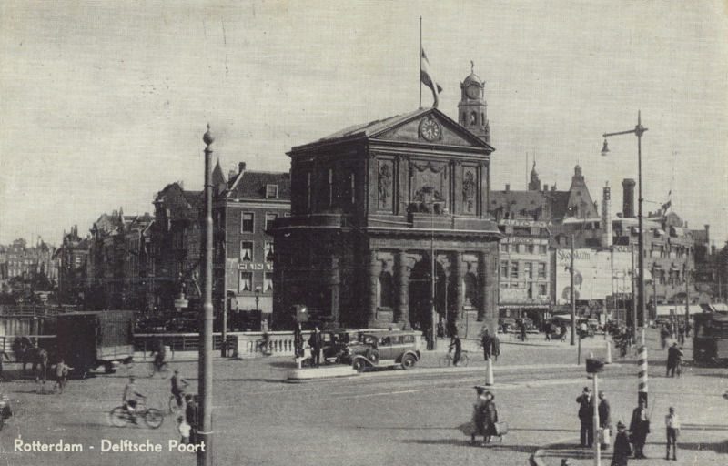 File:Prentbriefkaart Delftsche Poort met Schiebrug en Delftschevaart 1935.jpg