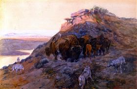 File:Russell - buffalo-herd-at-bay-1901.jpg