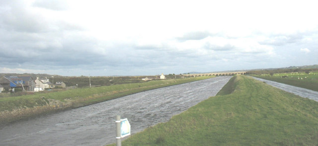 File:The canalised Cefni and the eastern drain from Malltraeth Bridge - geograph.org.uk - 1031465.jpg