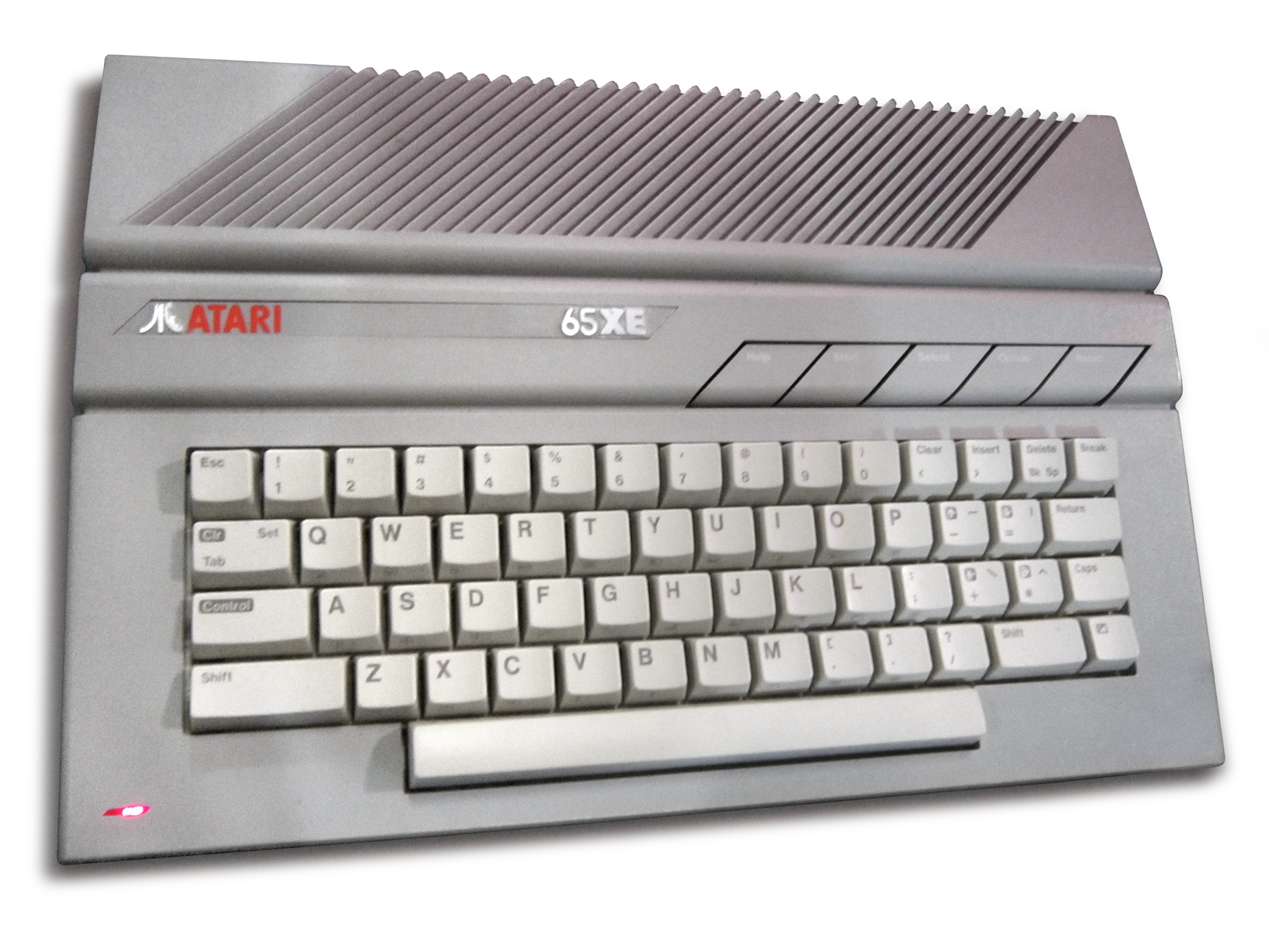 Atari 65XE computer at Play Expo 2013 (retouched cutout) (white bg).jpg