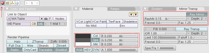 Edit the materials of the plane