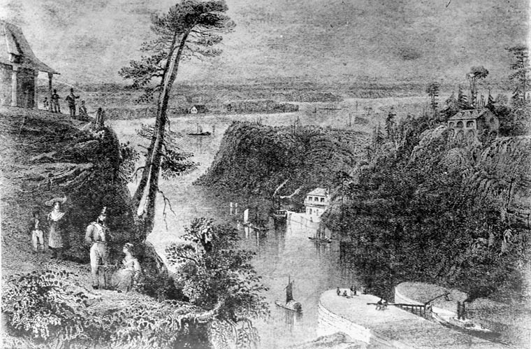 File:Engraving of Rideau Canal locks.jpg