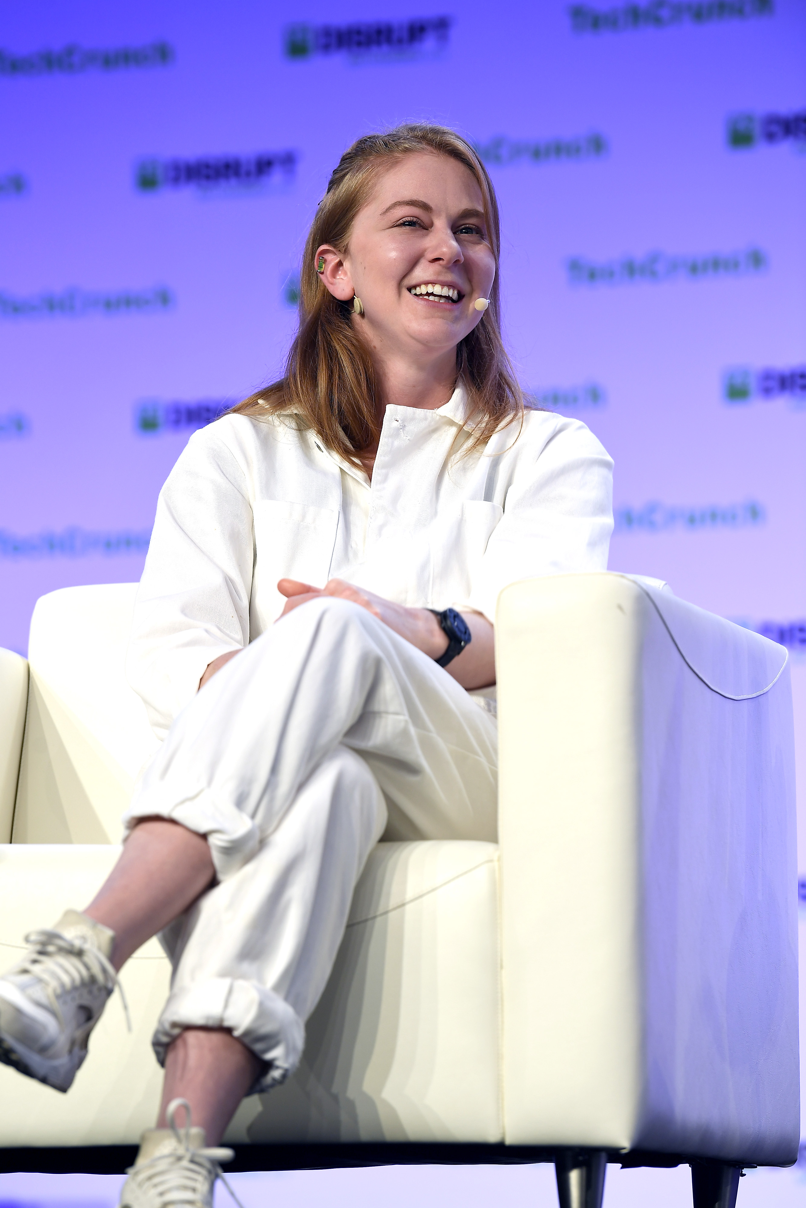 Simone Giertz talking at TechCrunch Disrupt in 2019