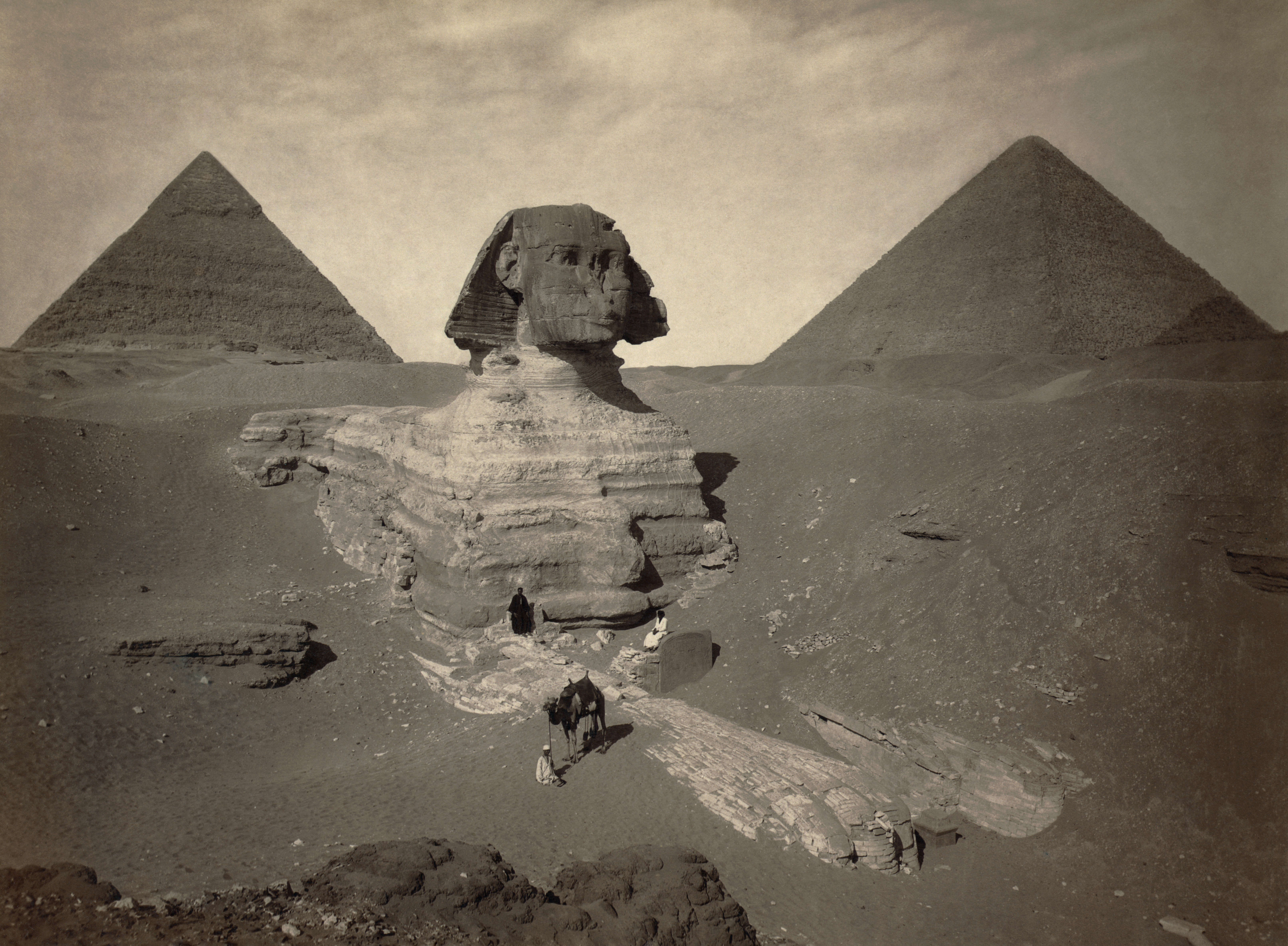 The Great Sphinx of Giza, partially excavated c.1878