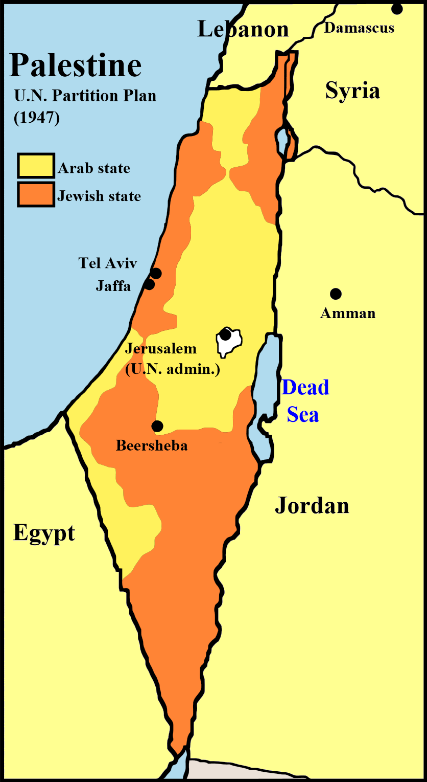 Division of Palestine proposed by UNSCOP