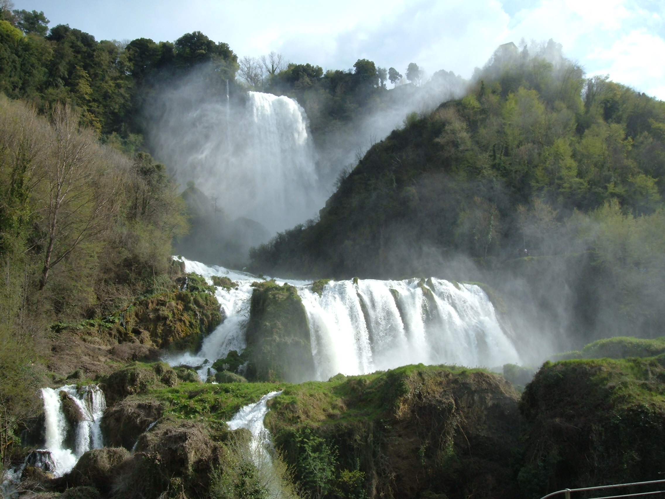 An image of the Marmore Falls, a common player in waterfall folklore in Italy.