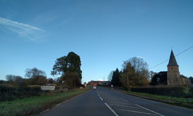 File:Entering Wormbridge on the A465, heading north - geograph.org.uk - 5607705.jpg