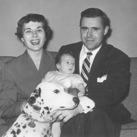 File:Gil with wife Pat and daughter Joan with one of their five dalmations.png