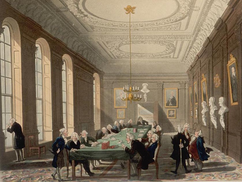 A college meeting in the early 19th century