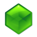Green cube showing different shades
