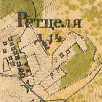 El pueblo de Retsel en un mapa de 1885